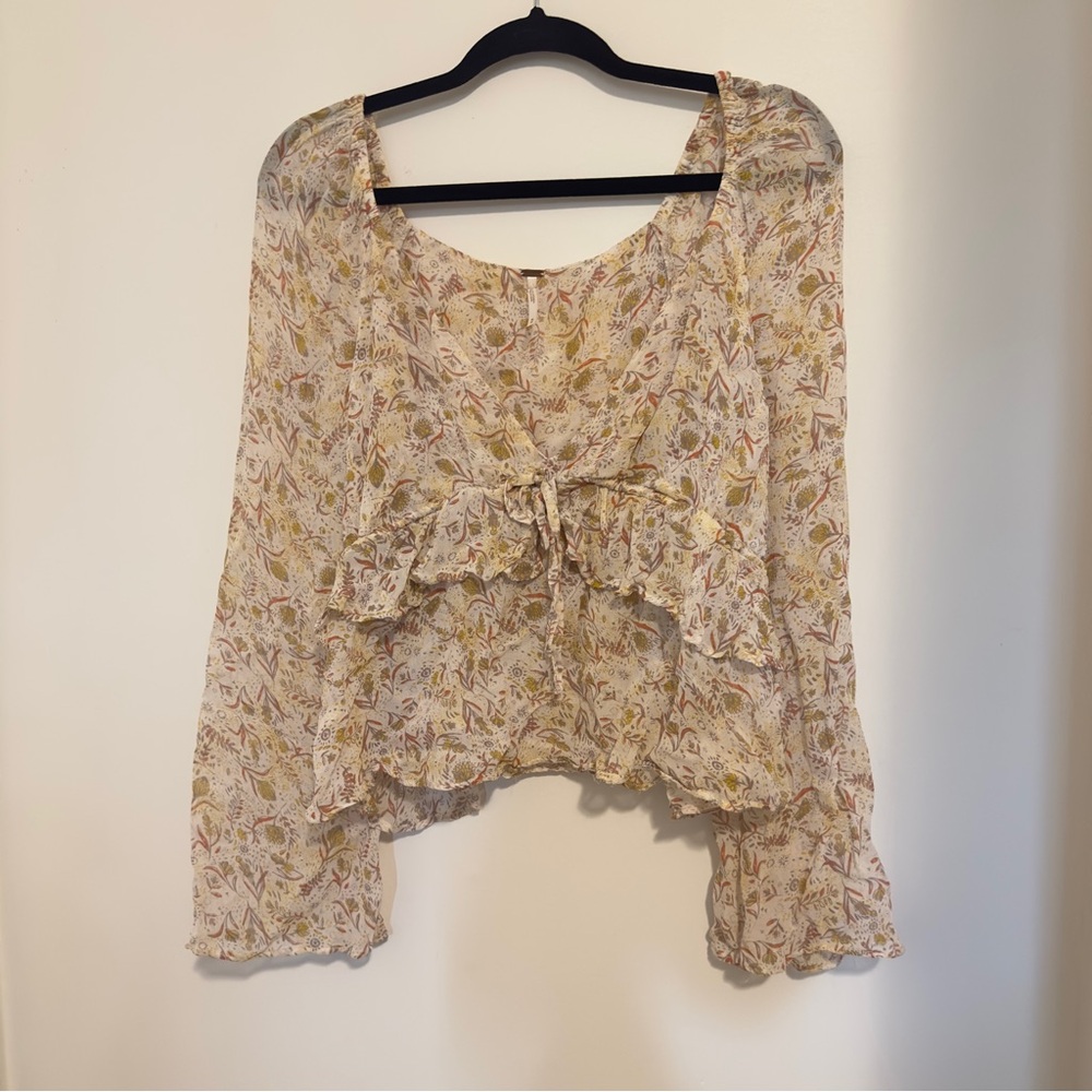 Free people Floral Chiffon Blouse